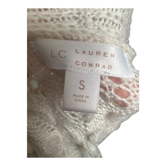 Ivory Open Knit Cardigan Sweater Fairy Fairycore Cottage Romantic Small Granny - Picture 5 of 6